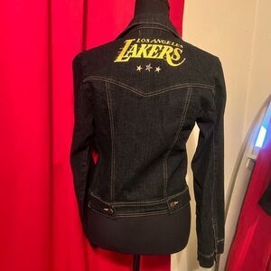 Lakers double play sportswear denim jacket size small
